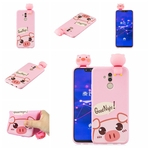 Para HUAWEI MATE 20lite / MAIMANG 7 3D colorido bonito pintada animal TPU anti-risco antiderrapante capa protetora tampa traseira