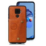 Para HUAWEI Nova 5i Caso pro Macio Telefone com Double Buckle Slot para cartão de bolso PU couro caso de telefone celular à prova de choque