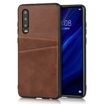 Para HUAWEI P30 cattlehide Grain PU capa protetora tampa traseira com 2 cartões Pockets