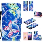 Para HUAWEI P20 pro 3D colorido pintado PU Caixa do telefone do fecho magnético com cartão Slots Suporte Lanyard