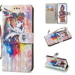 Para HUAWEI P30 3D colorido pintado Caso PU Carteira Telefone fecho magnético com suporte Lanyard