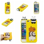 Para iPhone 5 / 5S / SE 3D dos desenhos animados Adorável Colorido pintado macio TPU tampa traseira antiderrapante à prova de choque capa protetora completa