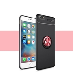 Para iPhone 6 / 6S macia Silica Gel Phone Case Proteção Integral Anti-queda com rotativa anel de metal Bracket