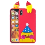 Para iPhone XR 3D dos desenhos animados Adorável Colorido pintado macio TPU tampa traseira antiderrapante à prova de choque capa protetora completa