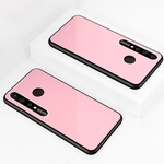 Para o Caso HUAWEI P30 lite-NOVA 4E simples cor sólida Acrílico encosto + TPU Borda suave anti-risco Anti-queda de protecção Voltar