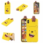 Para iPhone XR 3D dos desenhos animados Adorável Colorido pintado macio TPU tampa traseira antiderrapante à prova de choque capa protetora completa