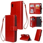 Para Samsung A10 Couro Telefone protecção com 9 Cartão Posição Buckle Bracket Lanyard