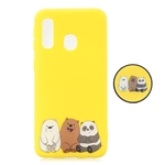 Para Samsung A40 Leve Soft Case TPU telefone bonito Ultrafino Macaron cor dos desenhos animados tampa do telefone com suporte ajustável