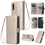 Para Samsung A70 Couro Telefone protecção com 9 Cartão Posição Buckle Bracket Lanyard