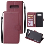 Para Samsung S10 plus-tipo carteira PU capa de couro protetora telefone com fivela e 3 posição do cartão
