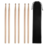 3 Pairs Maple 5A Drum Sticks Set + Velvet Bag