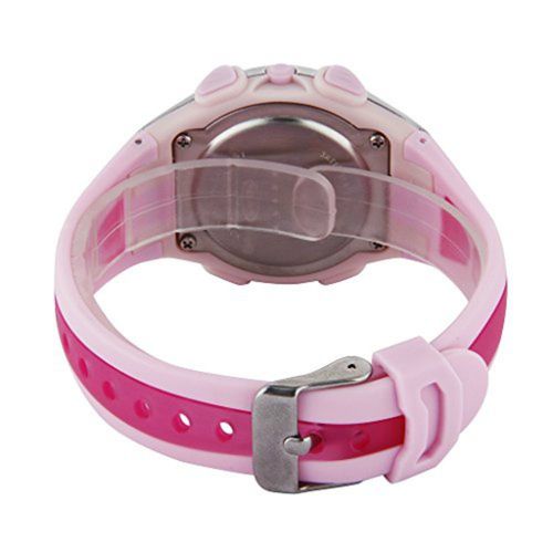 Pasnew Impermeável Moda Crianças Meninos Meninas Lcd Digital Sport Watch com Alarme, Cronógrafo, Data (rosa)