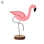 Pássaro De Flamingo De Madeira Cor Brilhante Ornamento De Mesa Presente Decoração De Escritório Em Casa