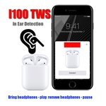REM i100 TWS Air Smart Sensor 1: 1 Pods Bluetooth sem fio fone de ouvido separado Use Baixo Earphones