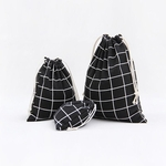 Amyove Lovely gift 3 Pcs / conjunto simples de algodão Linho Malha cordão Travel Bag Jóias Telefone Cosmetic Bolsa de armazenamento