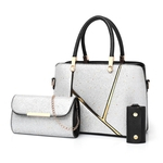 3pcs Mulheres Moda Bling Crossbody Bag Bolsa de Ombro Messenger Bag + Totes + Bag Key