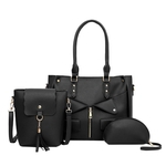 3pcs Mulheres padr?o s¨®lido Handbag + Crossbody Bag + Messenger Bag