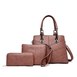 3pcs Mulheres padr?o s¨®lido Handbag + M¨¦dio Messenger Bag + pequeno Messenger Bag