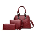 3pcs Mulheres padr?o s¨®lido Handbag + M¨¦dio Messenger Bag + pequeno Messenger Bag