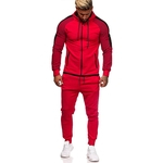 2pcs / set Homens Treino Stripe Hoodie camisola + Pants Set Sports Wear Suit