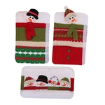 Xmas Decorations 3pcs / Set Snowman Kitchen Appliance Handle Covers Ferramentas Decoração de Natal Cozinha Micro porta da geladeira lidar com conjuntos