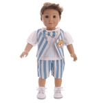 2PCS Simulate Masculino Doll Clothes Set Tops + Shorts de 18 polegadas Boneca Toy Acessórios presente