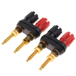 2 Pcs Terminal Ligação Pós Amplificador De Potência Dupla 2-way 4mm Banana Plug Jack