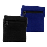 2 Peças Esportes Ao Ar Livre Pulseira De Fitness Sweatband Carteira Zipper Pocket