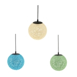 3 Peças Rattan Globo Luz Pingente De Teto Lâmpada Sombra 20 Cm Bege + Verde + Azul