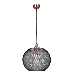 Pendente de Metal Aramado Copper 48cmx50cm Bella Iluminação Cobre e Preto