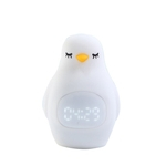 Penguin luminoso LED de carregamento USB Sound Control Calendário Relógio Despertador