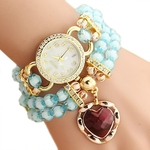 Personalized Flowers Pearl Wrapped Bracelet Watch Ladies Fashion Watch BU