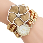 Personalized Flowers Pearl Wrapped Bracelet Watch Ladies Fashion Watch CO