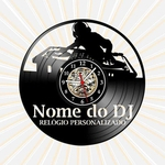 Personalizado Nome DJ Relógio Musica Eletronica Vinil LP
