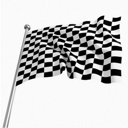 3 pés * 5 pés de competência Checkered Bandeira Tecido Cor Viva Fadeless poliéster com Flagpole Carcaça