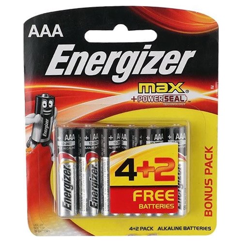 Pilha Alcalina Aaa 1,5V Cartela com 4+2 Pilhas Energizer Max