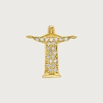 Pingente Cristo Redentor em Ouro 18K(750). Com Diamantes.