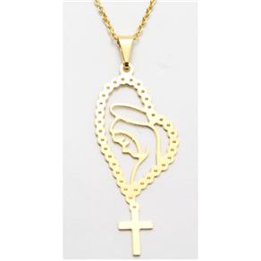 Pingente Nossa Senhora Folheado a Ouro 18k - Dourado