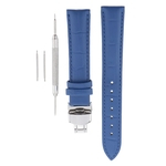 Pino de substituição de banda de pulseira de relógio de pulso de couro artificial 18mm azul