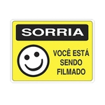 Placa Advertência Sorria - Você Está Sendo Filmado Unidade