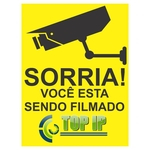 Placa De Advertência Sorria Você Esta Sendo Filmado C/ 2 Unidades