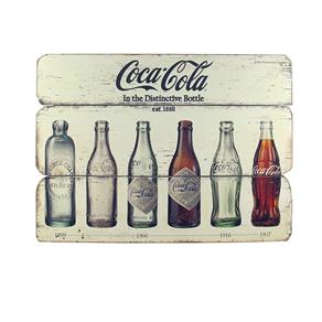 Placa de Madeira Coca Cola Bottle Evolution