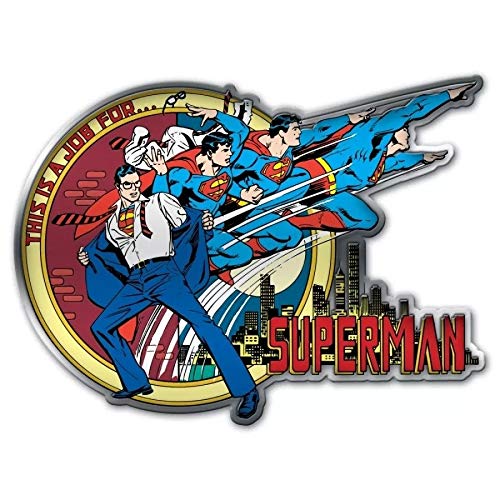 Placa de Parede DC Comics Superman Transforming Colorido em Metal - 40x29 Cm