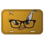 Placa de Parede Looney Tunes Tweety Big Face Amarelo em Metal - 30x15 Cm