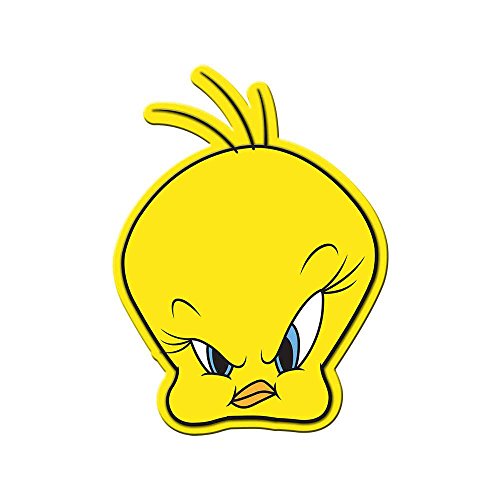 Placa de Parede Looney Tunes Tweety Big Head Amarelo em Metal - 40x30 Cm