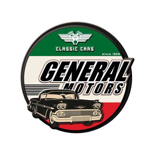 Placa de Parede Recortada Gm Classic Car Bel Air Double em Metal - 40 Cm