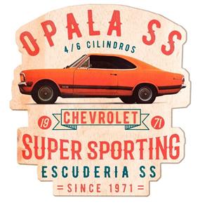 Placa Decorativa 31cm de Madeira Opala 1971 GM - H41479 - Laranja