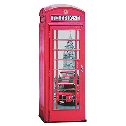 Placa Decorativa Cabine Londres em Metal - 70x27 Cm