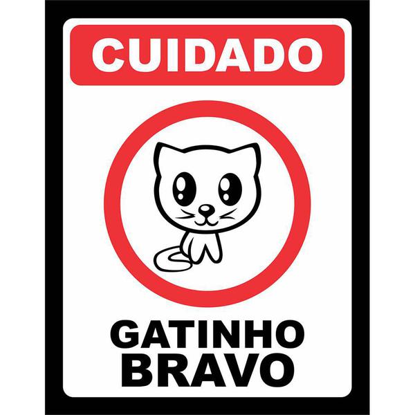 Placa Decorativa Gatinho Bravo - Legião Nerd