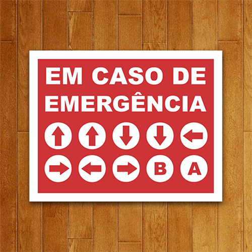 Placa em Caso de Emergência